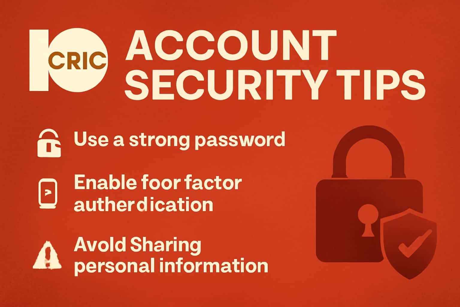 Informational image depicting account security measures for 10Cric.
