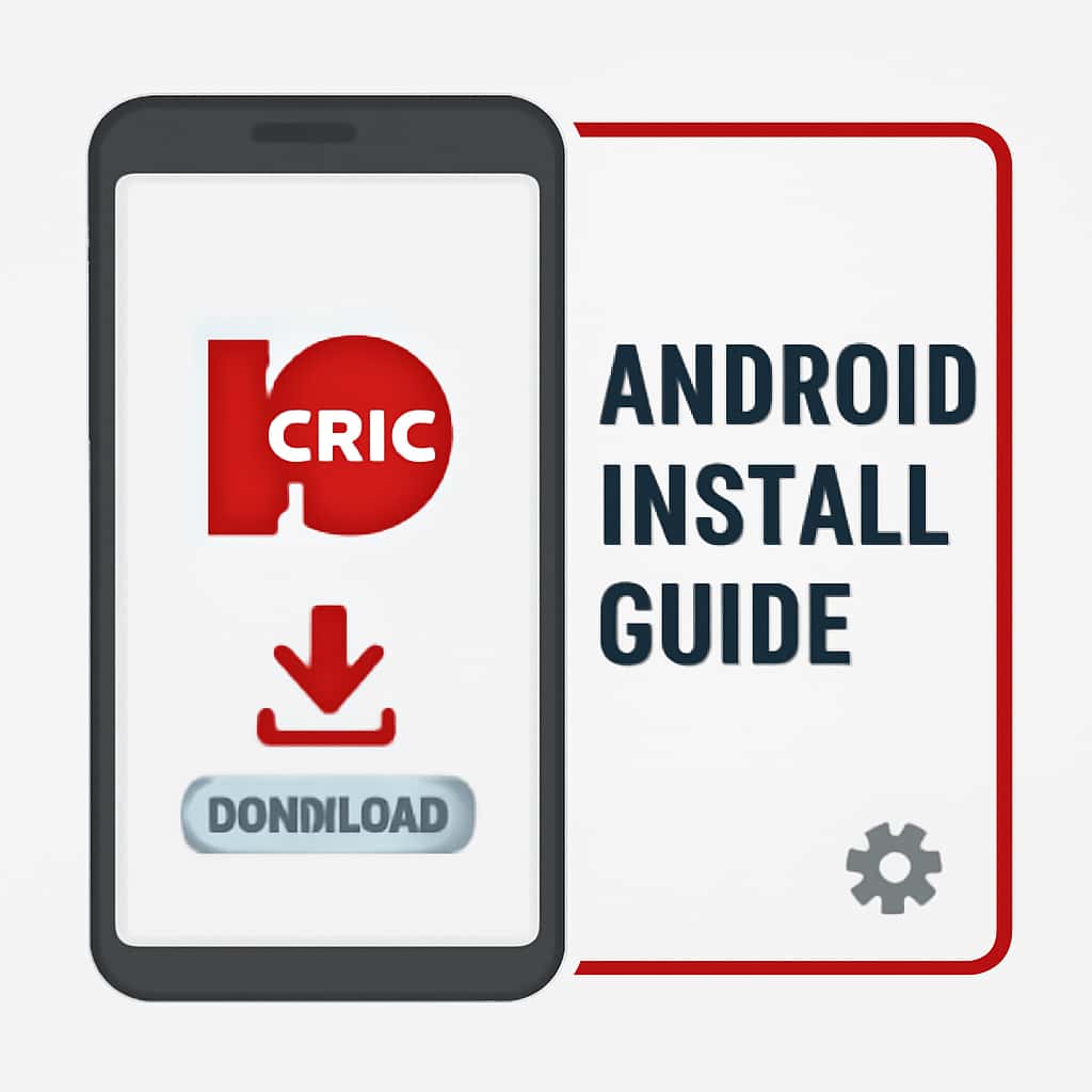 Diagram illustrating the installation steps for the 10Cric Android app.