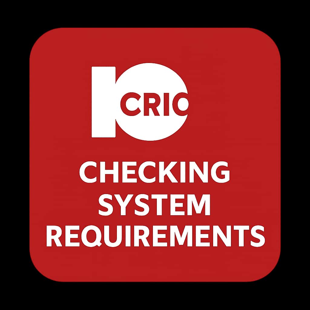 Icon representing system requirements for 10Cric.