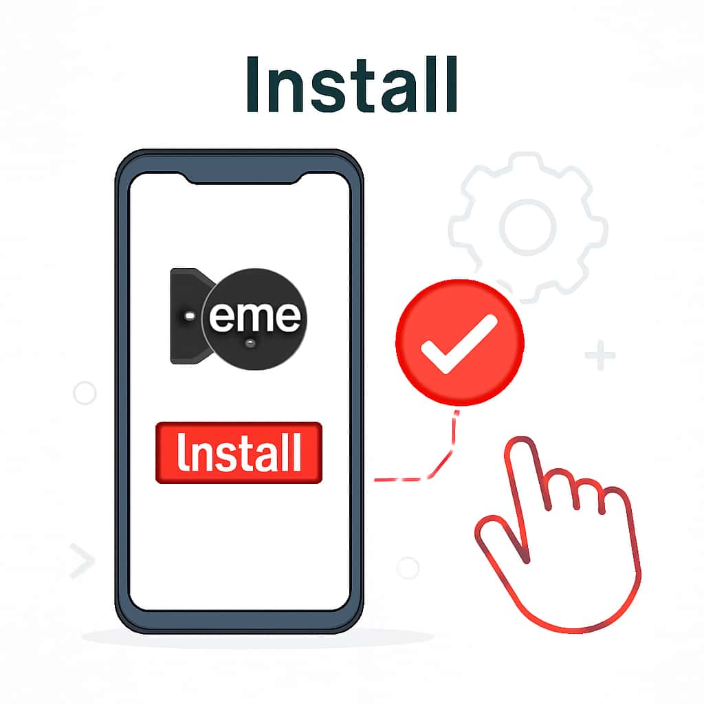 Illustration detailing the APK installation steps for 10Cric.
