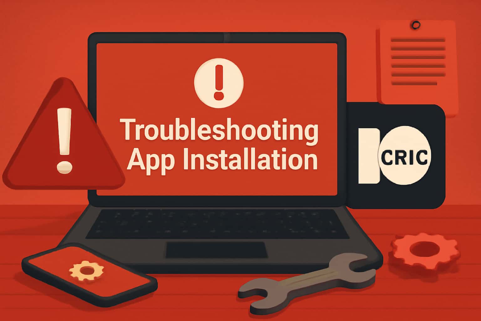 A visual representation of troubleshooting steps for the 10Cric app installation.