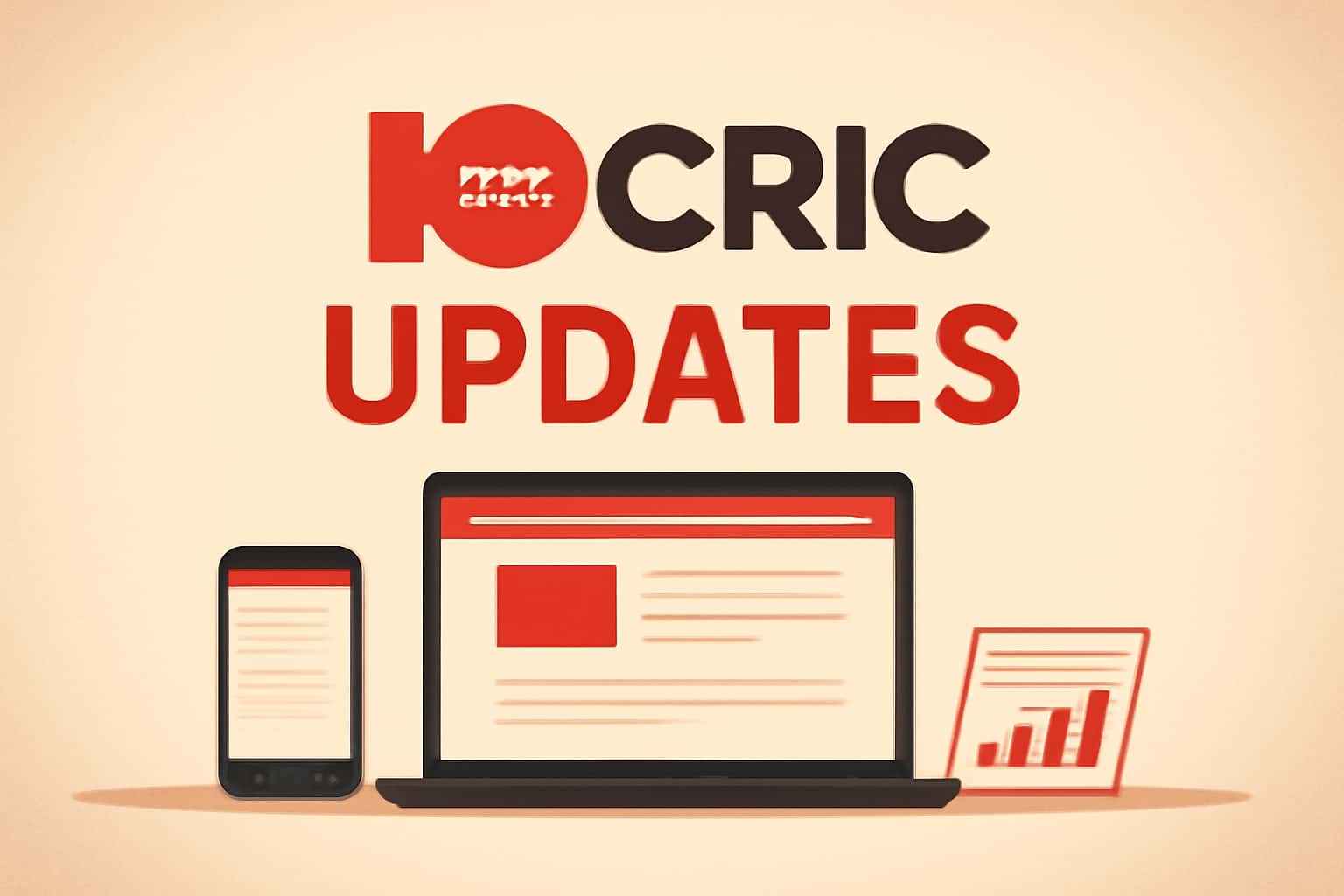 An informative scene illustrating updates related to the 10Cric application, with the text '10Cric Updates' highlighted.