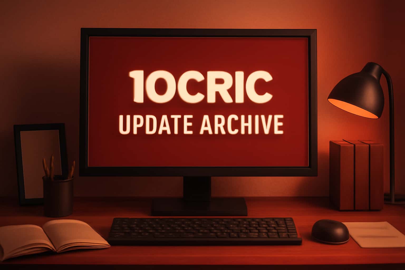 A neutral informational scene showcasing the 10Cric Update Archive with the text prominently displayed.